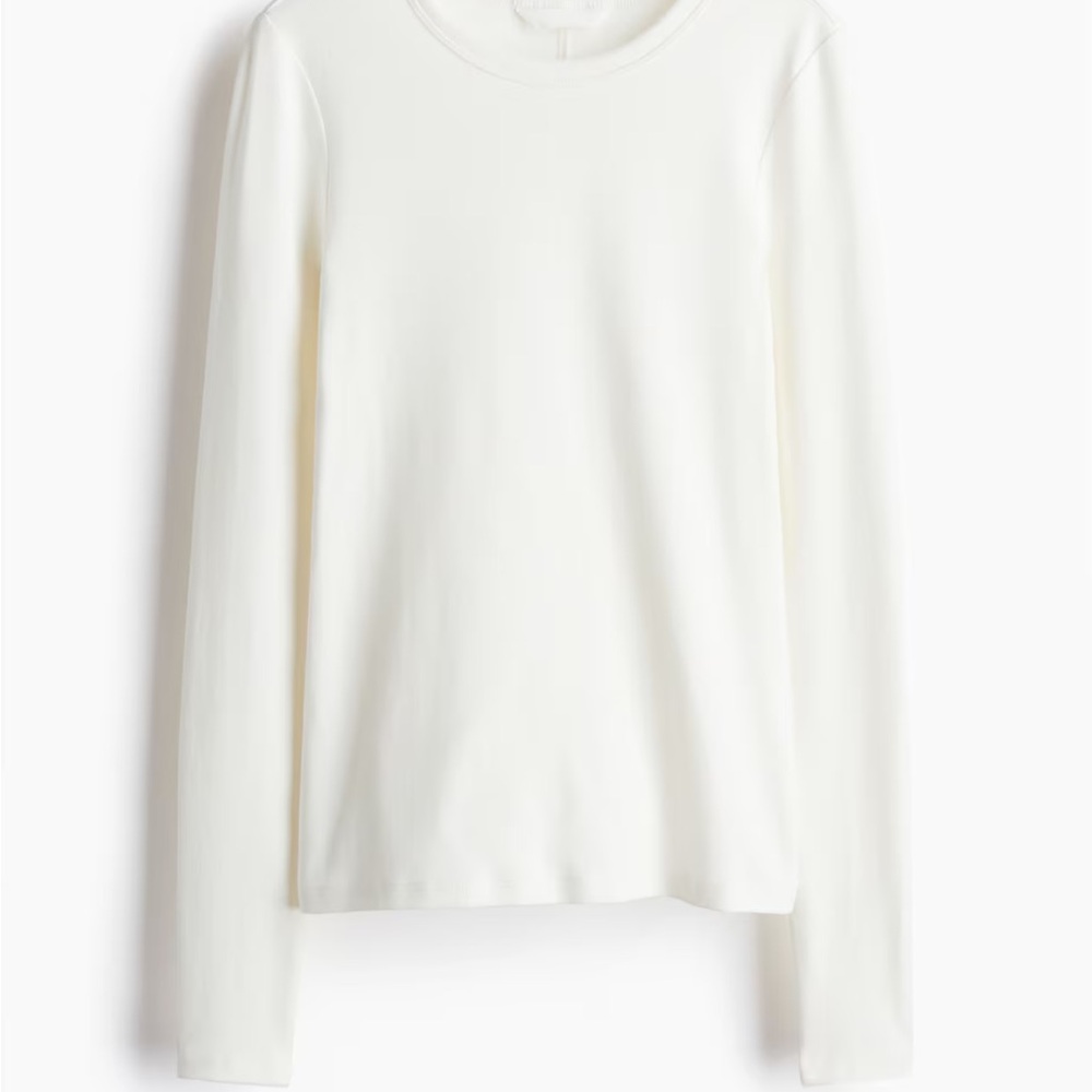 H&M Classic Cream Long Sleeve Top